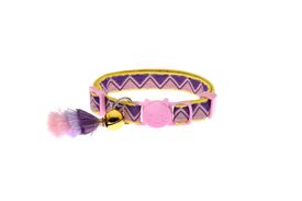 Ferribiella - Collier Anti-étranglement Bohemian pour Chats - Rose