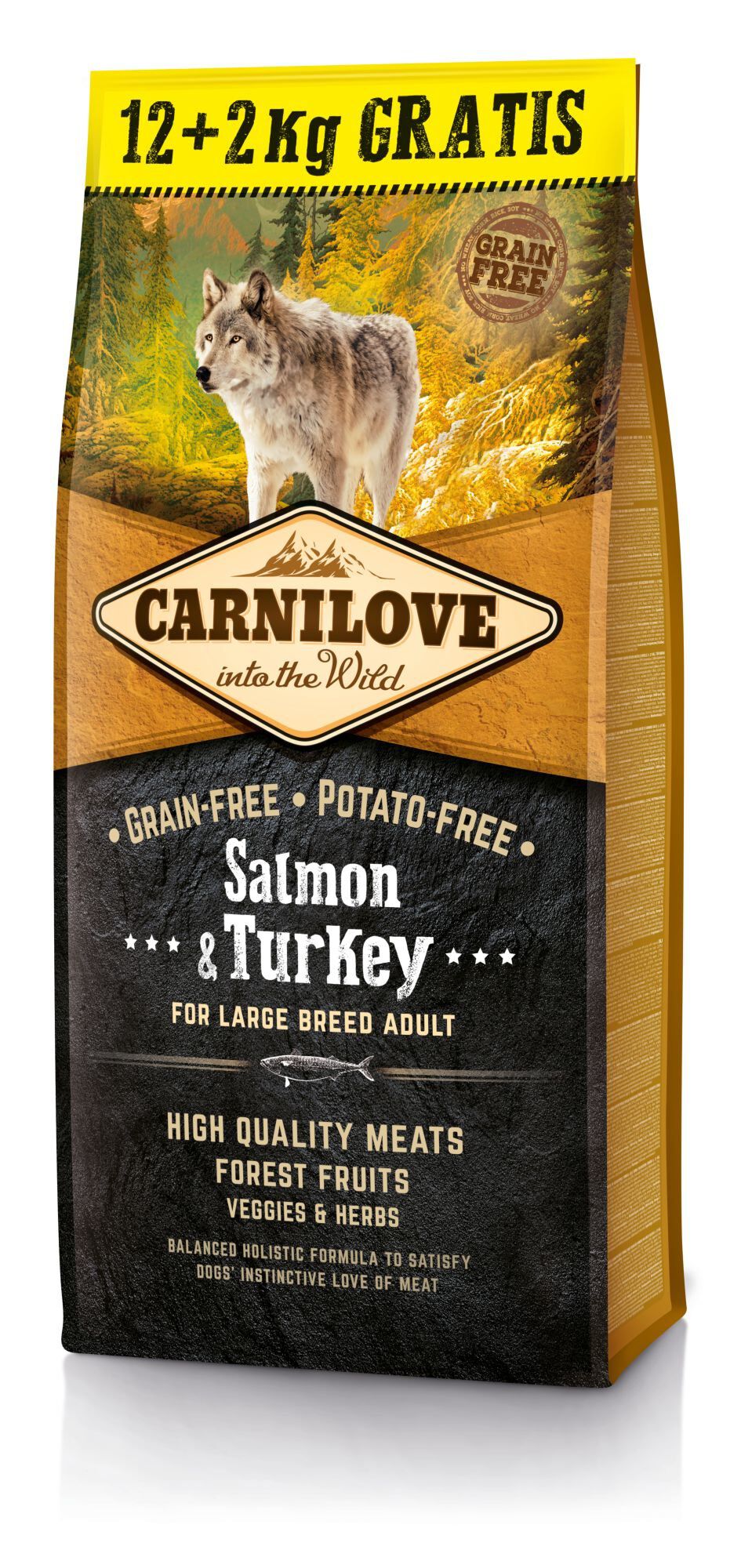 Carnilove - Croquettes Adult Large Breed au Saumon et Dinde pour Chien - 12+2Kg Image num&eacute;ro 1