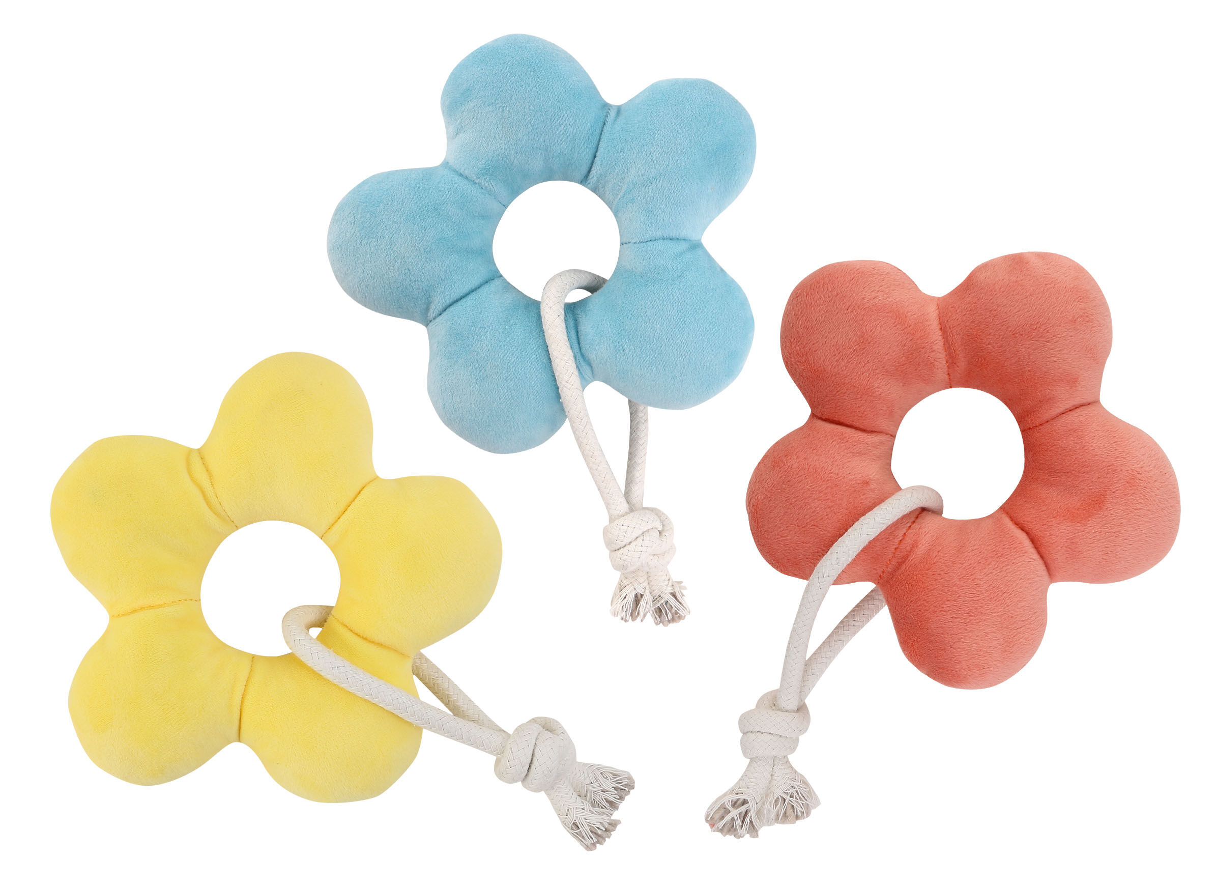 Wouapy - Jouet Peluche Fleur+Corde 2 Squeakers - M Image num&eacute;ro 1