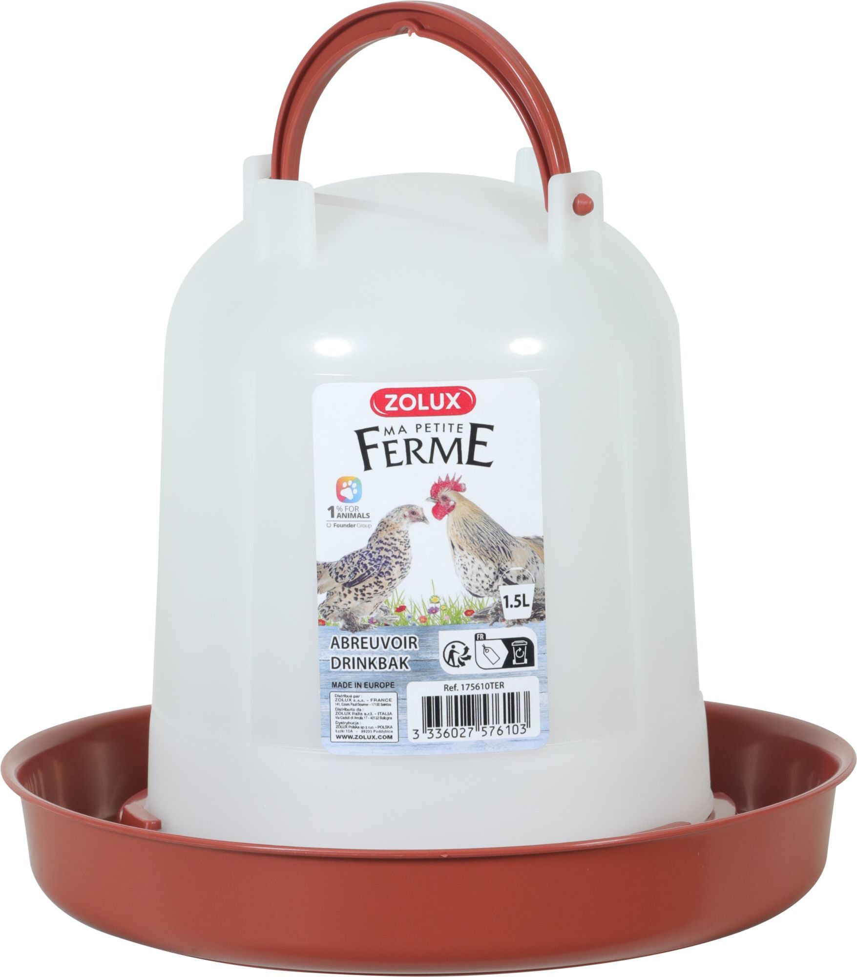 Zolux - Abreuvoir Terra pour Basse Cour - 1,5L Image num&eacute;ro 1