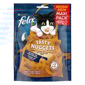 FELIX - Friandises Tasty Nuggets Poulet Canard pour Chats - 180g