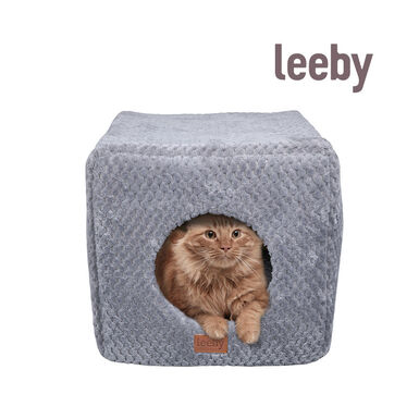 Leeby - Couffin Cube Gris pour Chats - S