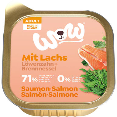 Wow - Repas Complet Naturel au Saumon pour Chien Adultes