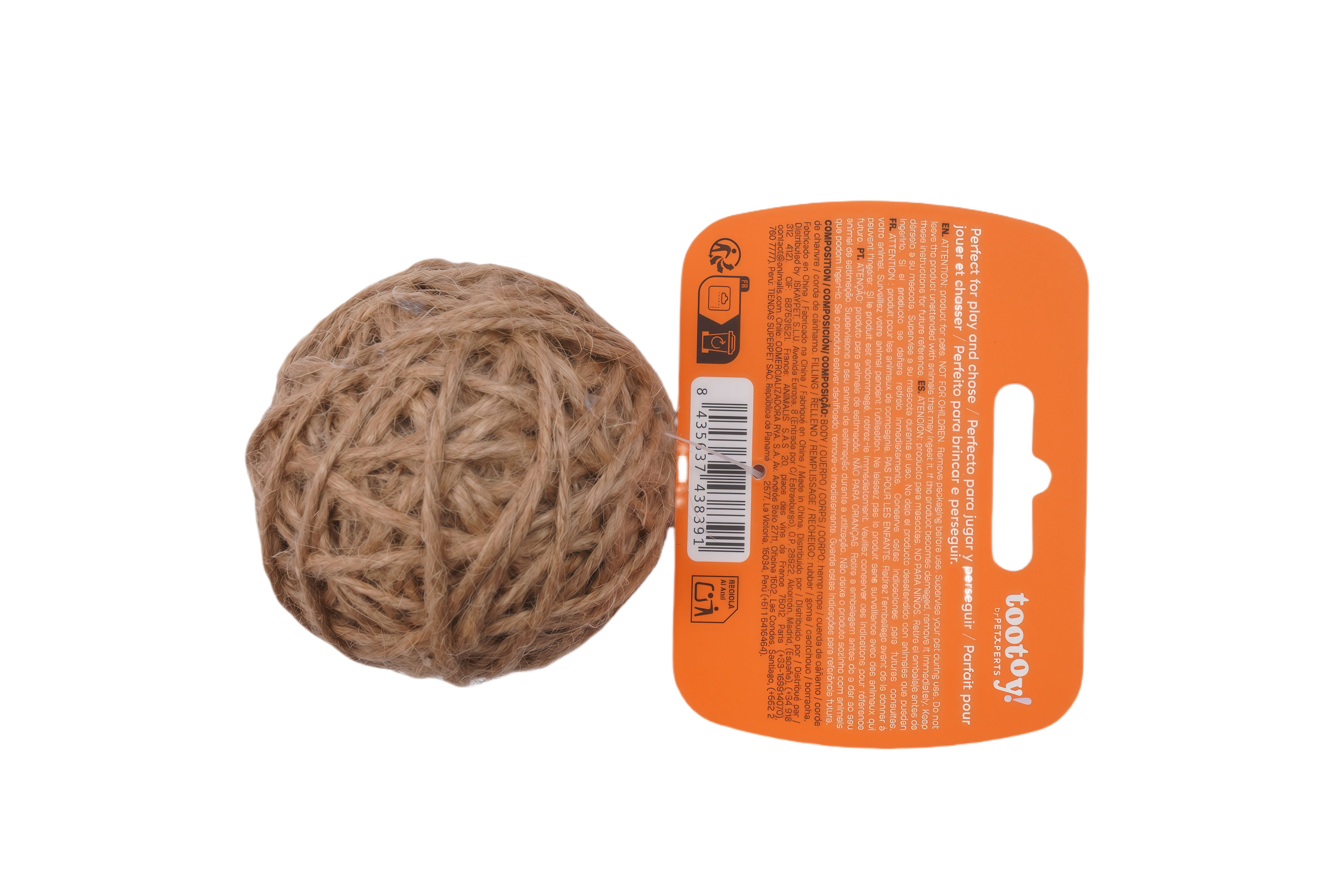 Tootoy! - Balle Chanvre et en Corde pour Chats - 6cm Image num&eacute;ro 4