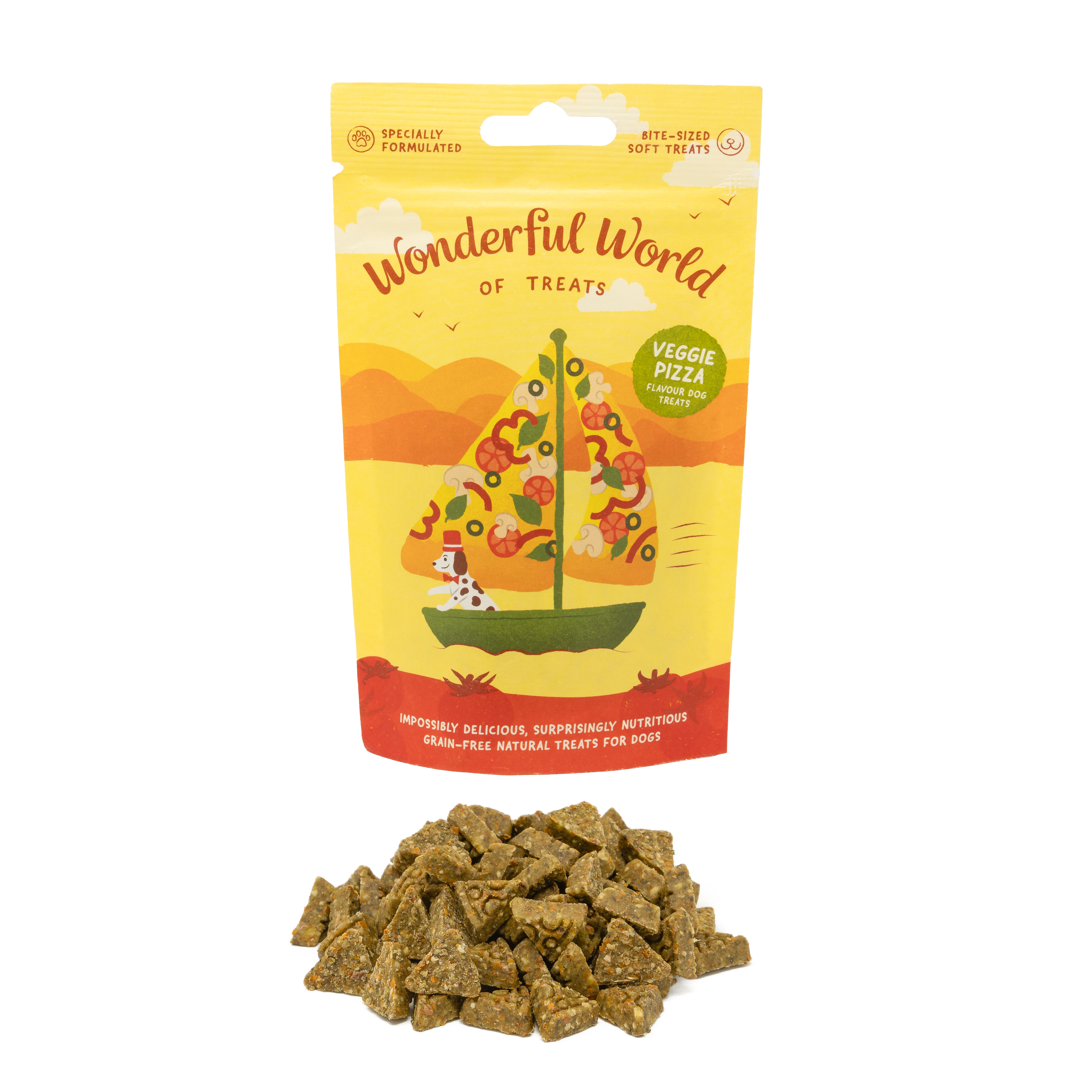 Wonderful World - Friandises Pizza Veggie aux L&eacute;gumes pour Chiens - 50g Image num&eacute;ro 1