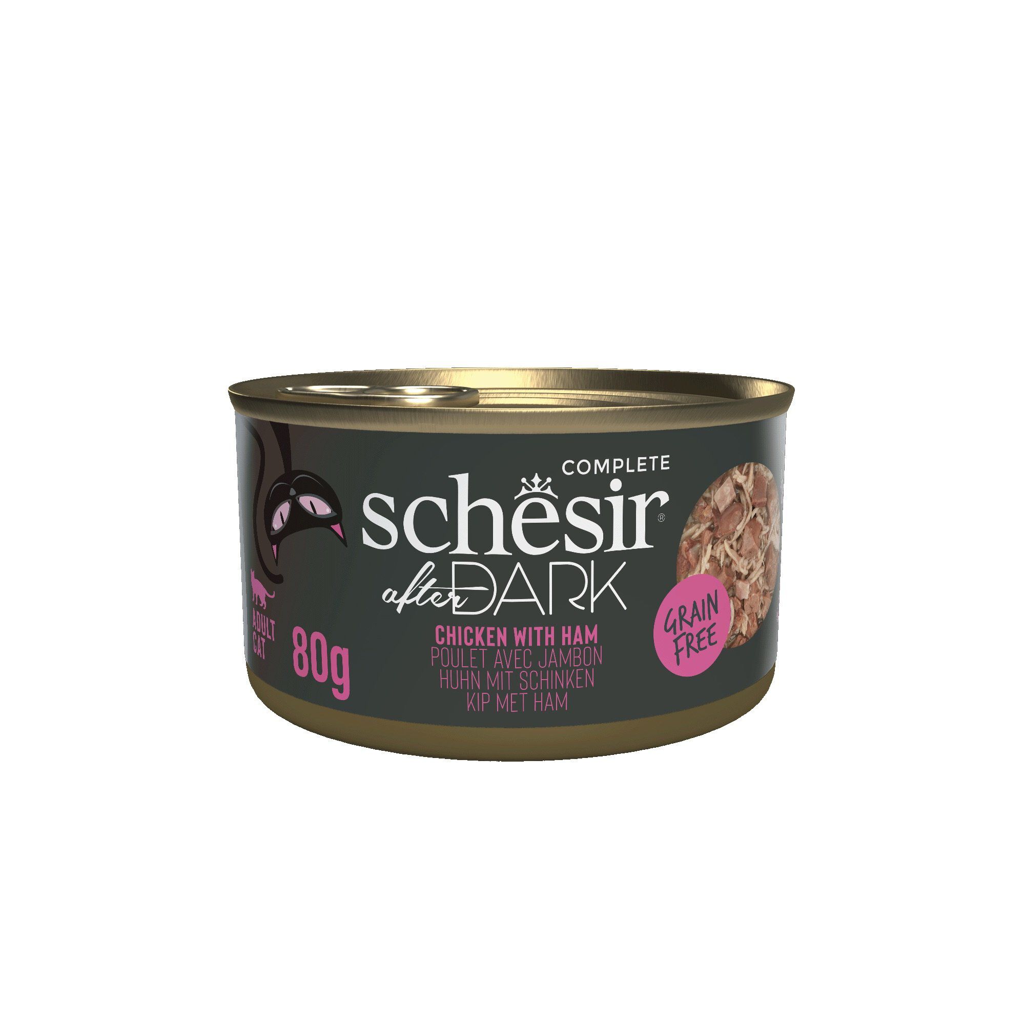 Schesir - Filet De Poulet et Jambon En Bouillon After Dark Pour Chats - 80g  Image num&eacute;ro 1