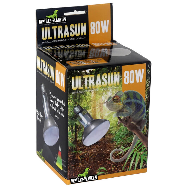 Reptiles Planet - Ampoule Chauffante Ultrasun UV-B pour Reptiles - 80W Image numéro 1 Reptiles Planet - Ampoule Chauffante Ultrasun UV-B pour Reptiles - 80W Image numéro 1