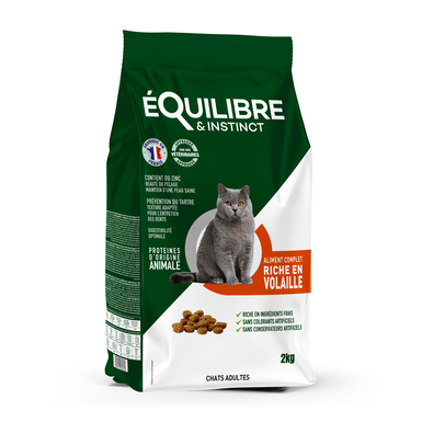 Equilibre & Instinct - Croquettes pour Chats Adultes Riche en Volaille
