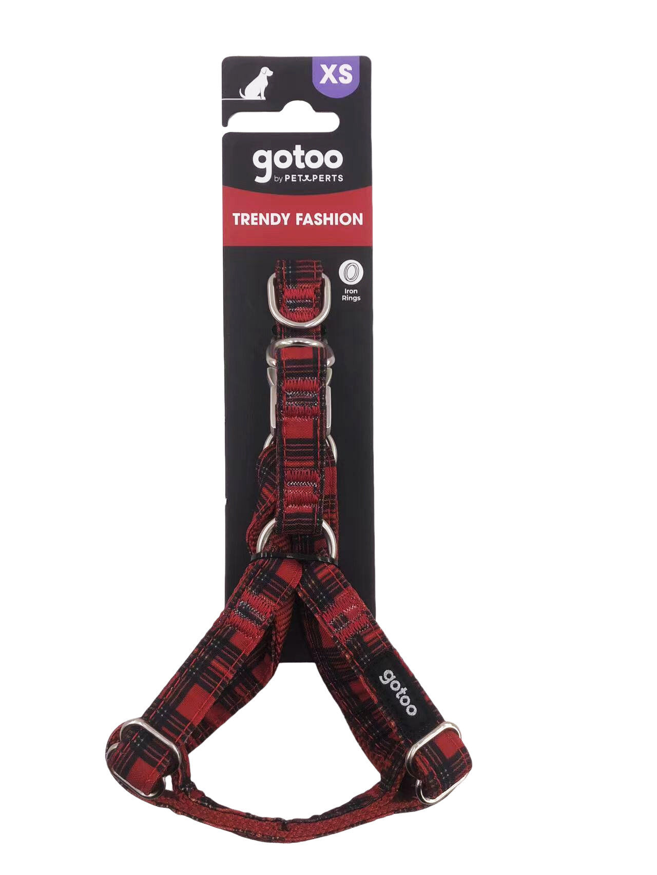 Gotoo - Harnais en Tartan Rouge pour chien - XS Image num&eacute;ro 5