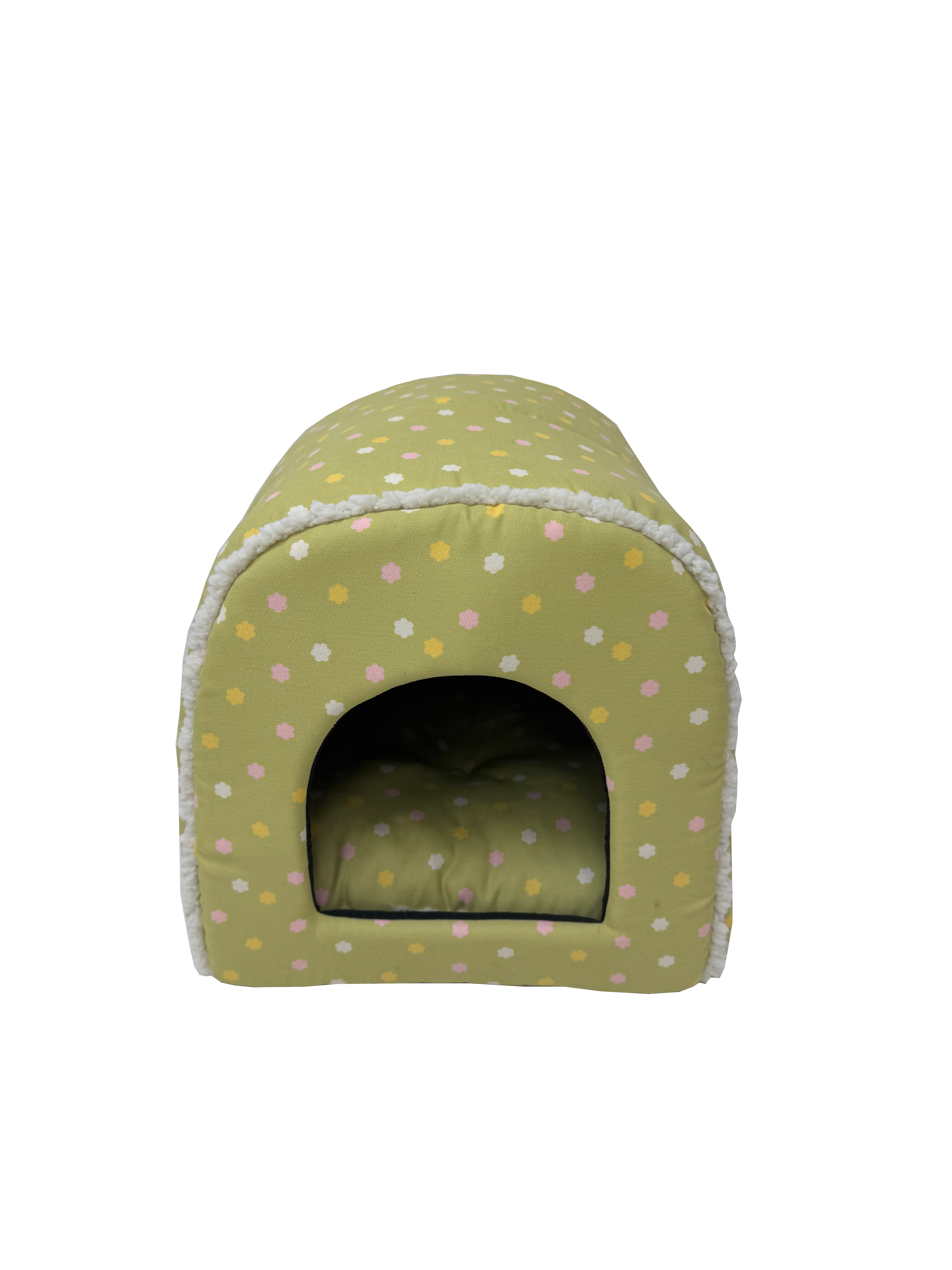 Leeby - Panier arrondi &agrave; Motif Pois pour Chat - Vert Image num&eacute;ro 1