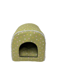 Leeby - Panier arrondi &agrave; Motif Pois pour Chat - Vert