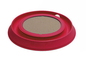 Animalis - Jouet Attrape Balle Griffoir Happycat pour Chat Rouge
