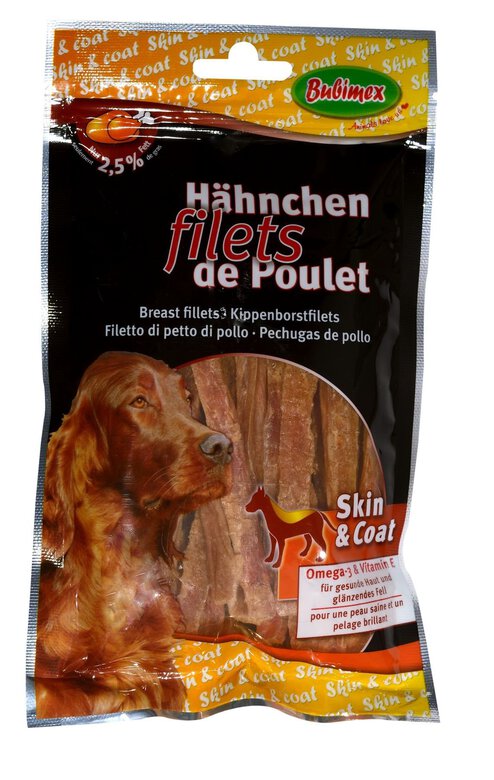 Bubimex - Friandises Filet de Poulet Skin&Coat pour Chiens - 100g Image numéro 1 Bubimex - Friandises Filet de Poulet Skin&Coat pour Chiens - 100g Image numéro 1