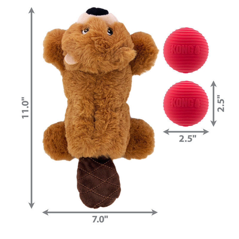 KONG - Jouet Peluche Cozie Pocketz Castor pour Chiens - M Image num&eacute;ro 2