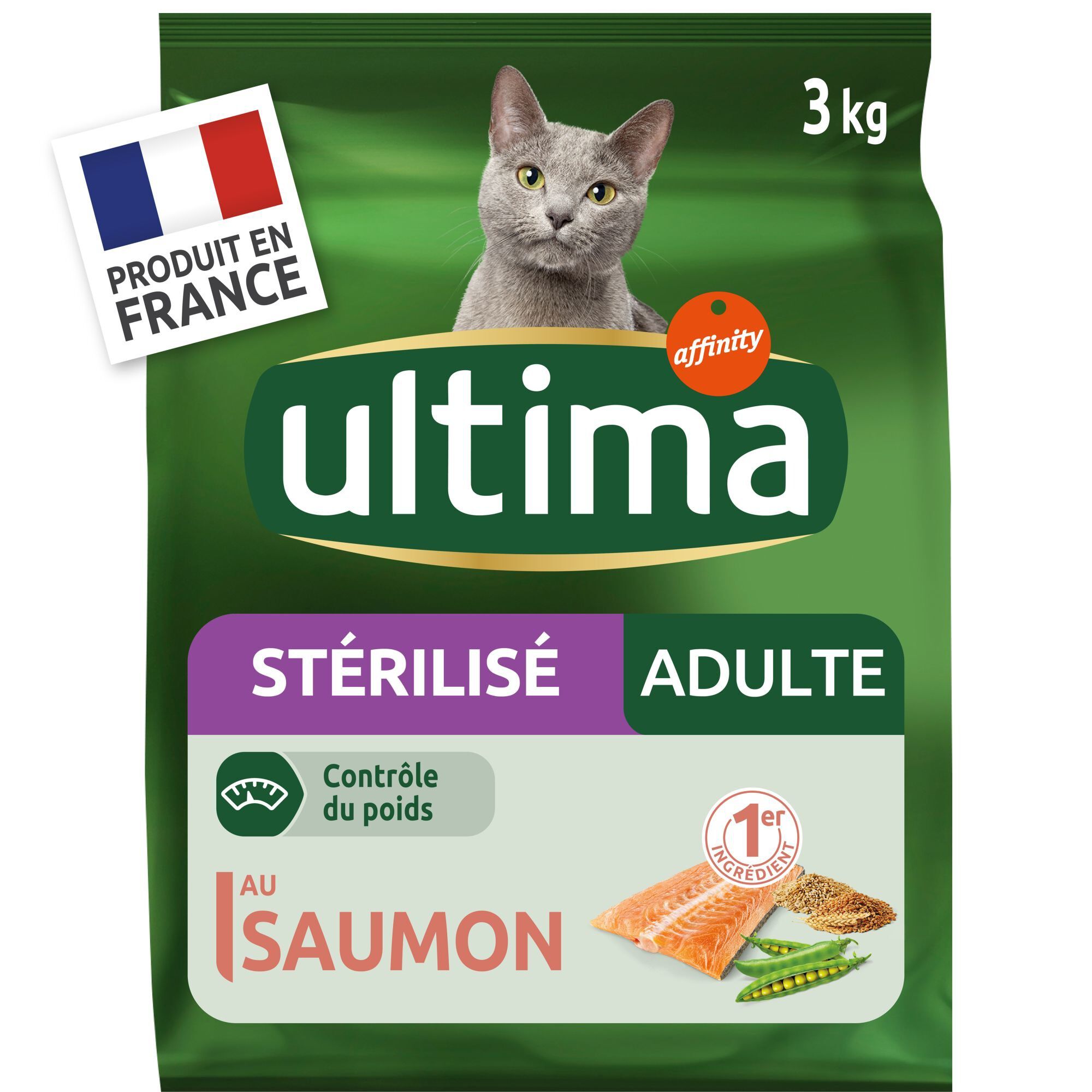 Ultima - Croquettes Chat St&eacute;rilis&eacute; Adulte Saumon - 3 kg Image num&eacute;ro 1
