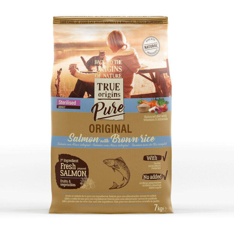 True Origins Pure - Croquettes au Saumon pour Chat Adulte St&eacute;rilis&eacute; - 2kg Image num&eacute;ro 1