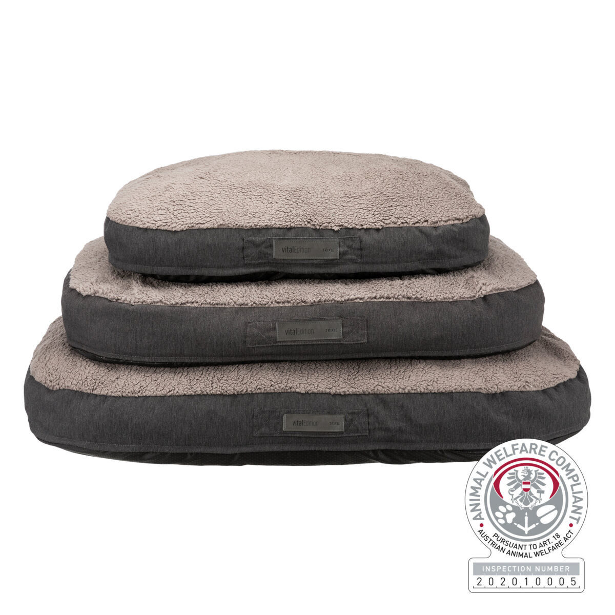 Trixie - Vital Coussin Bendson, Ovale, 120 &times; 85 cm, Gris Fonc&eacute;/Gris Clair Image num&eacute;ro 1