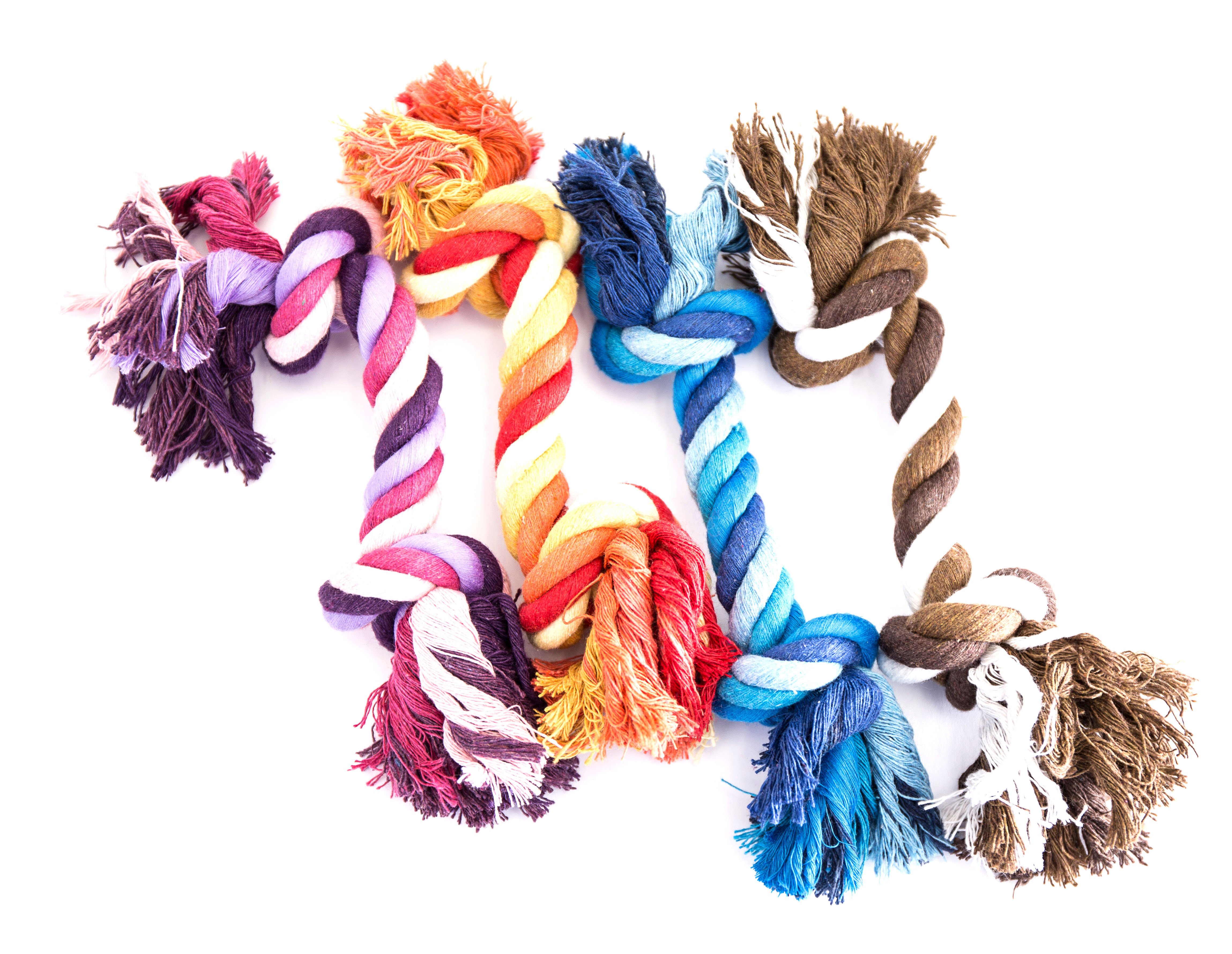 Corde Color&eacute;e 2 N&oelig;uds pour Chien Image num&eacute;ro 1