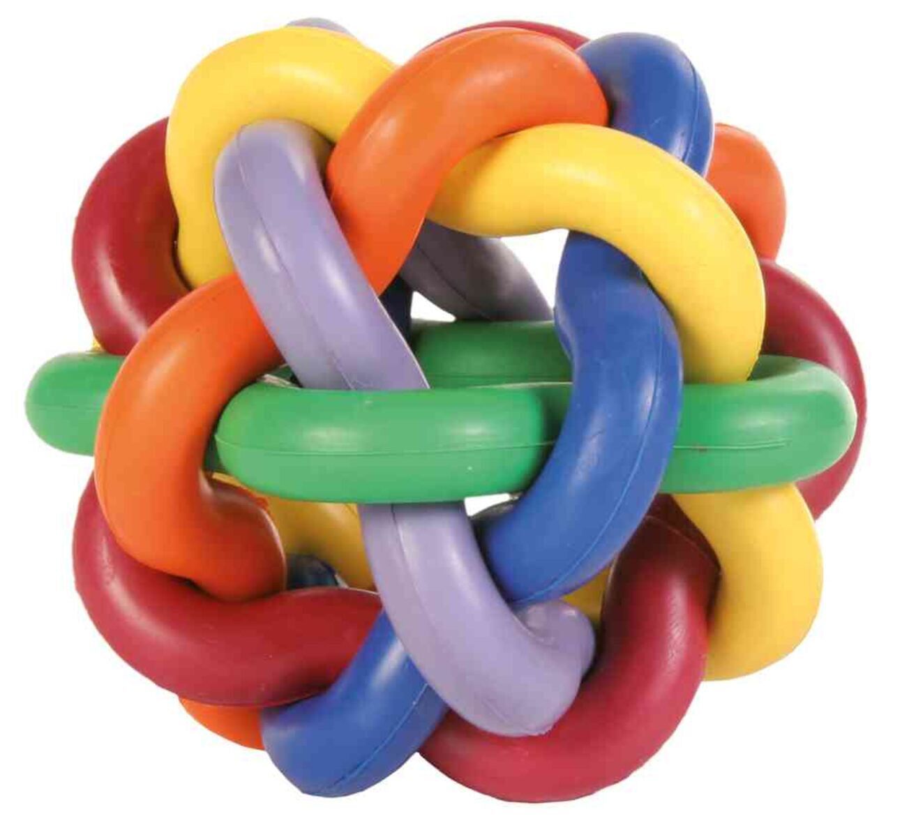 Trixie - Balle nou&eacute;e en caoutchouc naturel - 10 cm Image num&eacute;ro 1