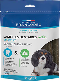 Francodex - Lamelles Dentaires RELAX à Mâcher pour Chiots et Petits Chiens - x15