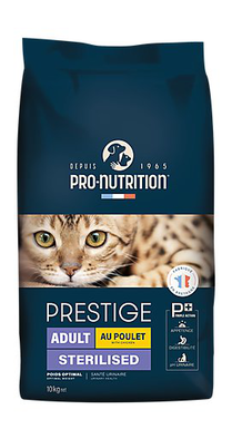 Pro-nutrition - Croquettes Prestige Adult Sterilised au Poulet pour Chats - 10Kg