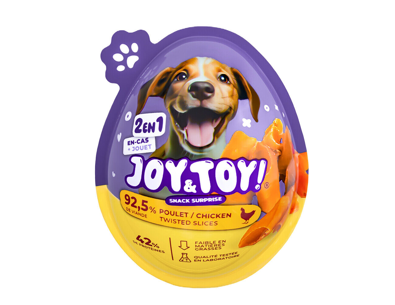 Joy & Toy - &OElig;uf Surprise Snack Torsade de Poulet + Jouet - 20g Image num&eacute;ro 1