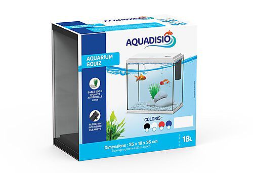 Aquadisio - Aquarium Squiz &Eacute;quip&eacute; 18L - Noir Image num&eacute;ro 1