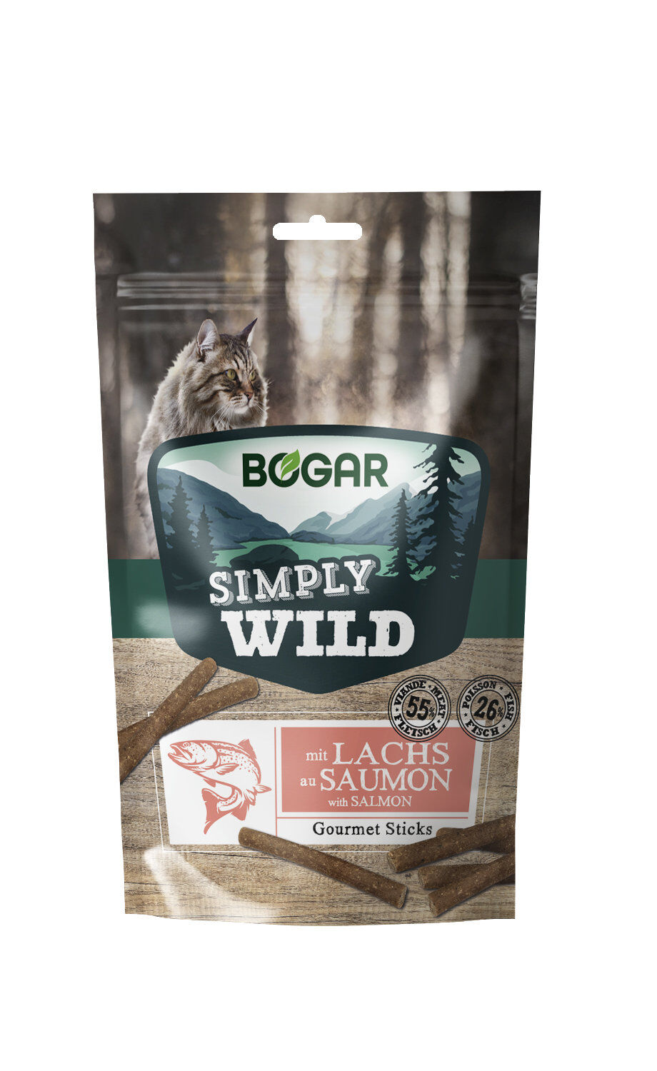 Simply Wild - Friandises Bogar en Stick au Saumon pour Chats - 50g Image num&eacute;ro 1