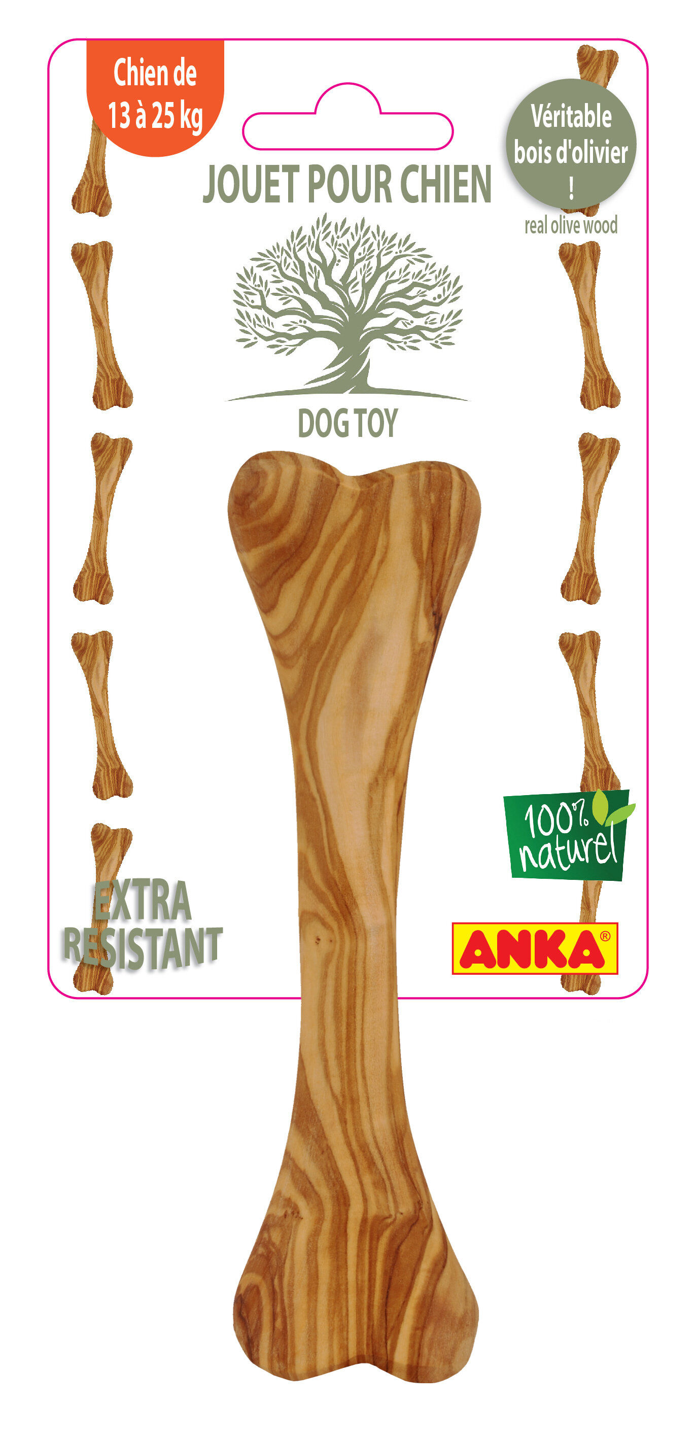 Anka - Jouet Os En Bois D'olivier pour Chien - 20cm Image num&eacute;ro 1