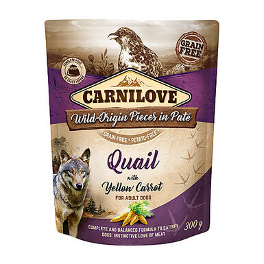 Carnilove - Sachet Fraîcheur Adulte Caille et Carottes Jaunes pour Chiens - 300g