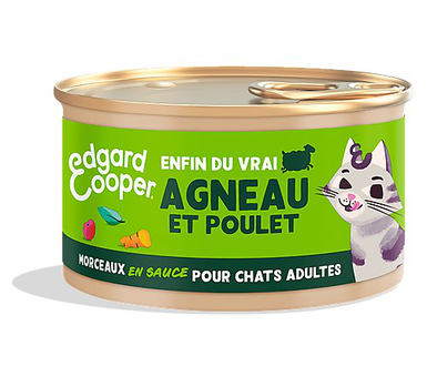 Edgard & Cooper - Pâtée Morceaux en Sauce au Poulet et Agneau pour Chat - 85g