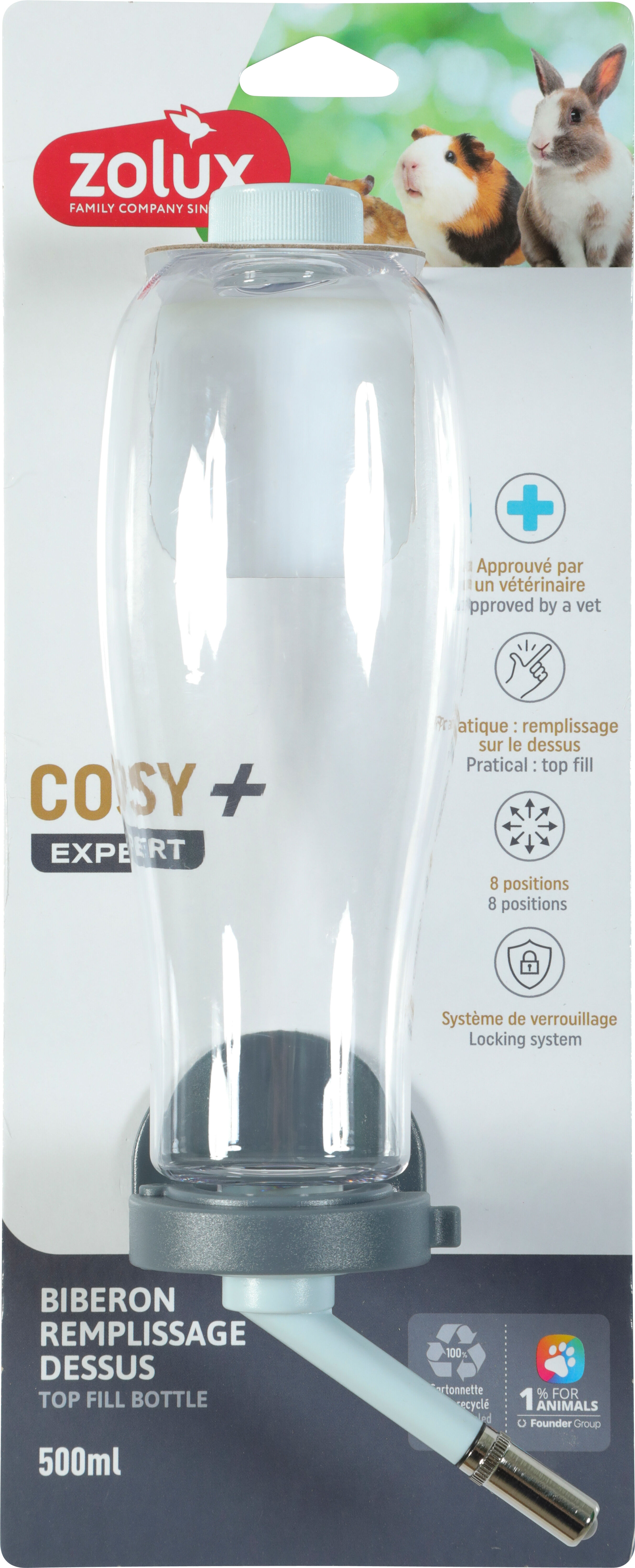 Zolux - Biberon Cosy + Expert pour Rongeurs - 500ml Image num&eacute;ro 1