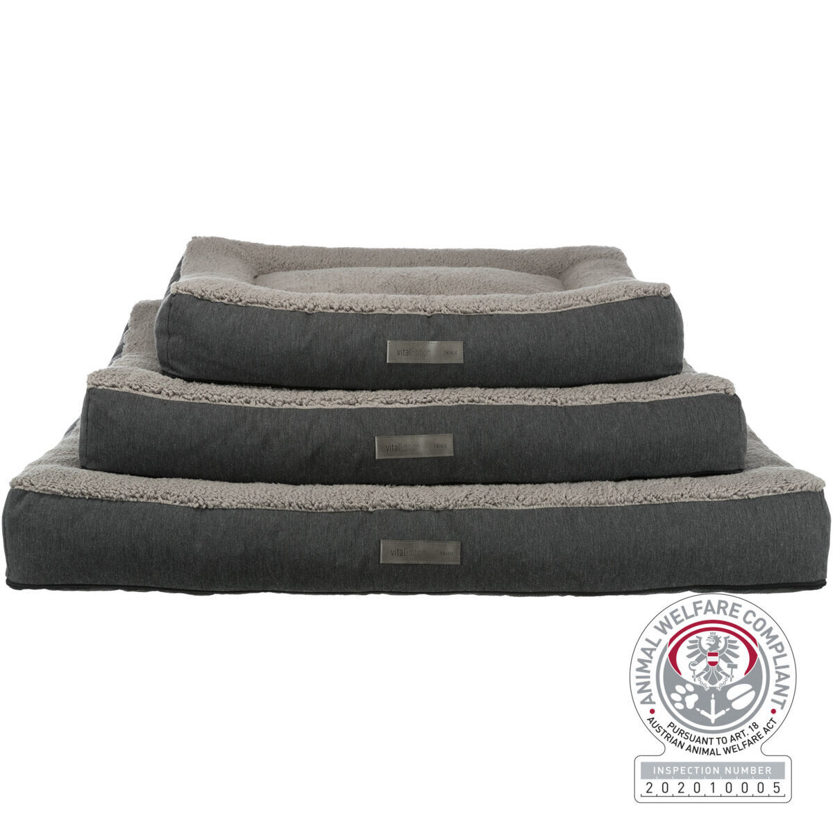 Trixie - Vital Coussin Bendson, Angulaire, 75 &times; 50 cm, Gris Fonc&eacute;/Gris Clair Image num&eacute;ro 1