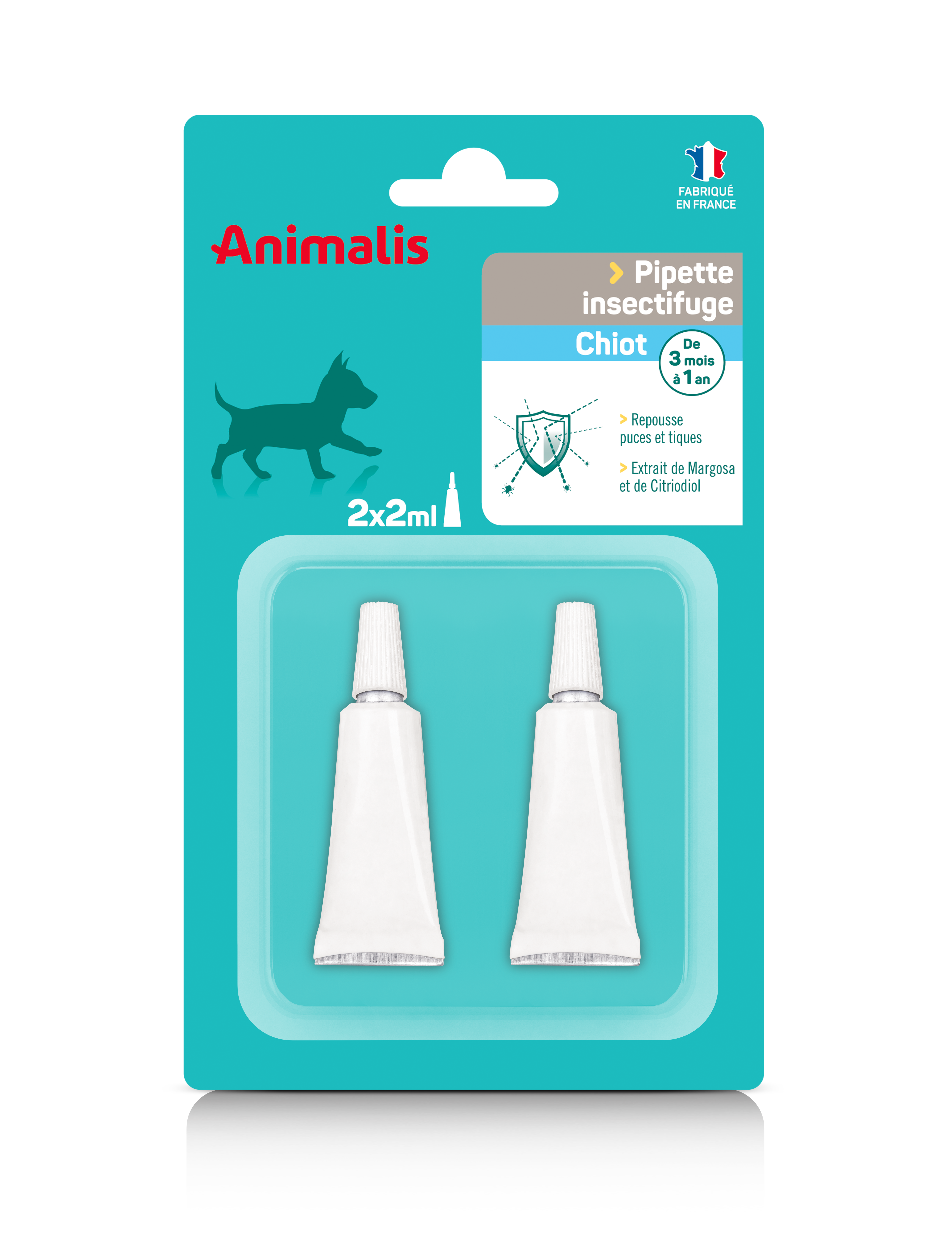 Animalis &ndash; R&eacute;pulsif Insectifuge en Pipette pour Chiot - 2x2ml Image num&eacute;ro 1