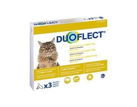Duoflect - Pipettes Antiparasitaire de 1 à 5Kg pour Chat - x3