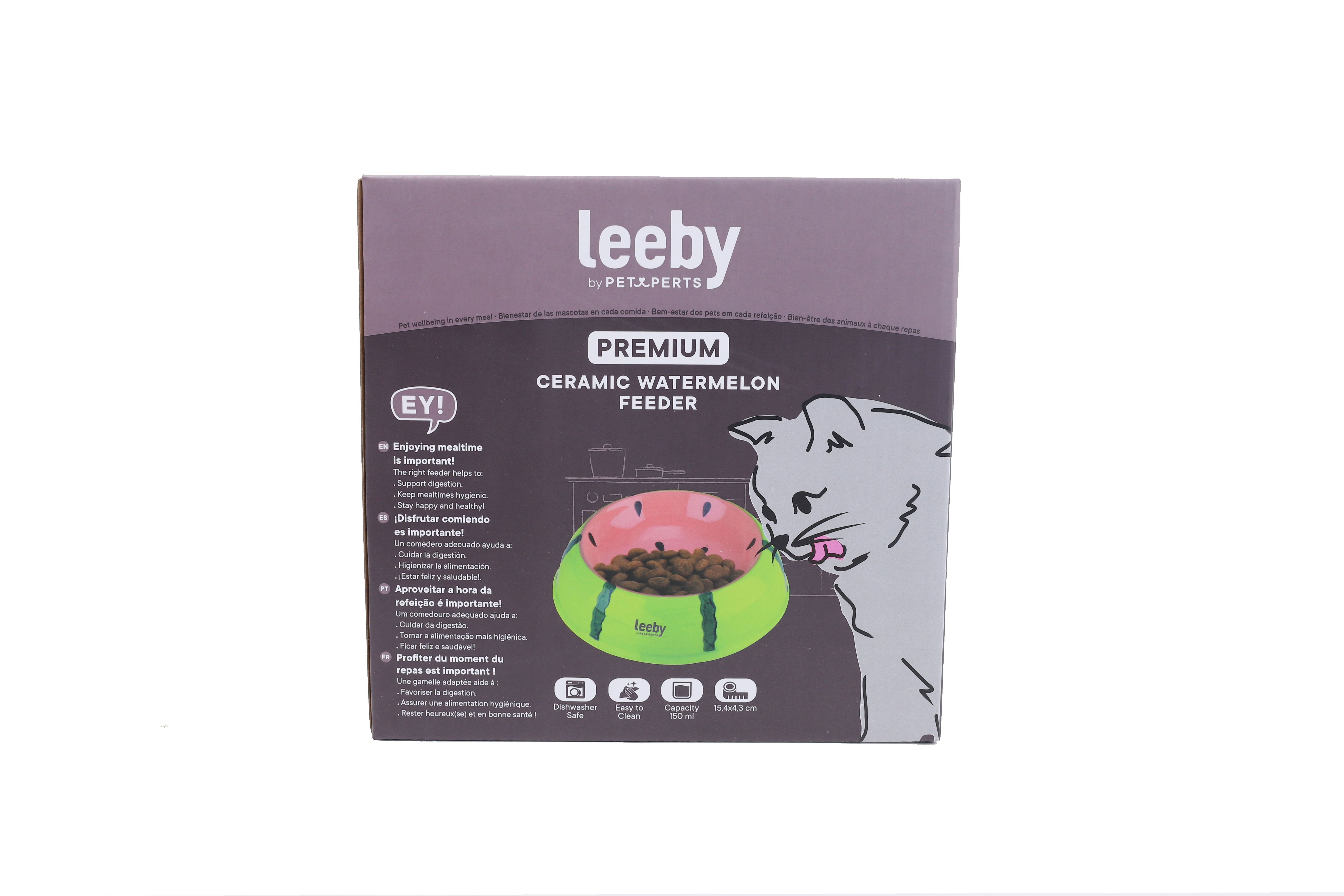 Leeby - Gamelle Design Past&egrave;que en C&eacute;ramique pour Chats - 150ml Image num&eacute;ro 3