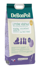 DeBonPoil - Liti&egrave;re V&eacute;g&eacute;tale Agglom&eacute;rante &agrave; la Lavande pour Chat - 6Kg