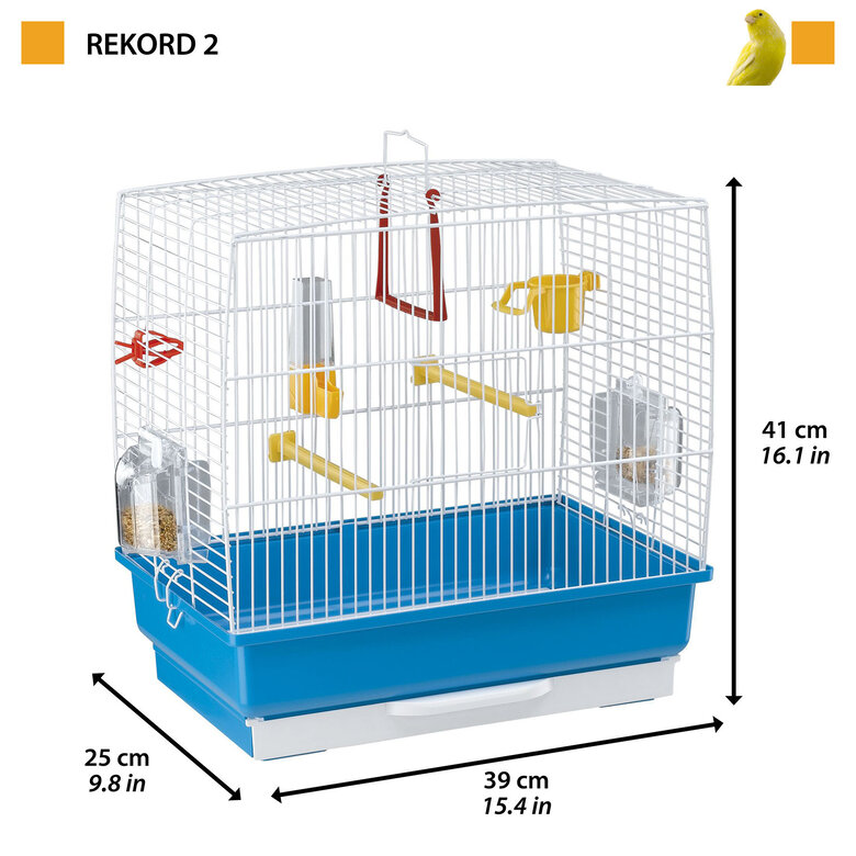 Ferplast - Cage Rekord 2 pour Oiseaux Exotiques - Bleu Image numéro 4 Ferplast - Cage Rekord 2 pour Oiseaux Exotiques - Bleu Image numéro 4