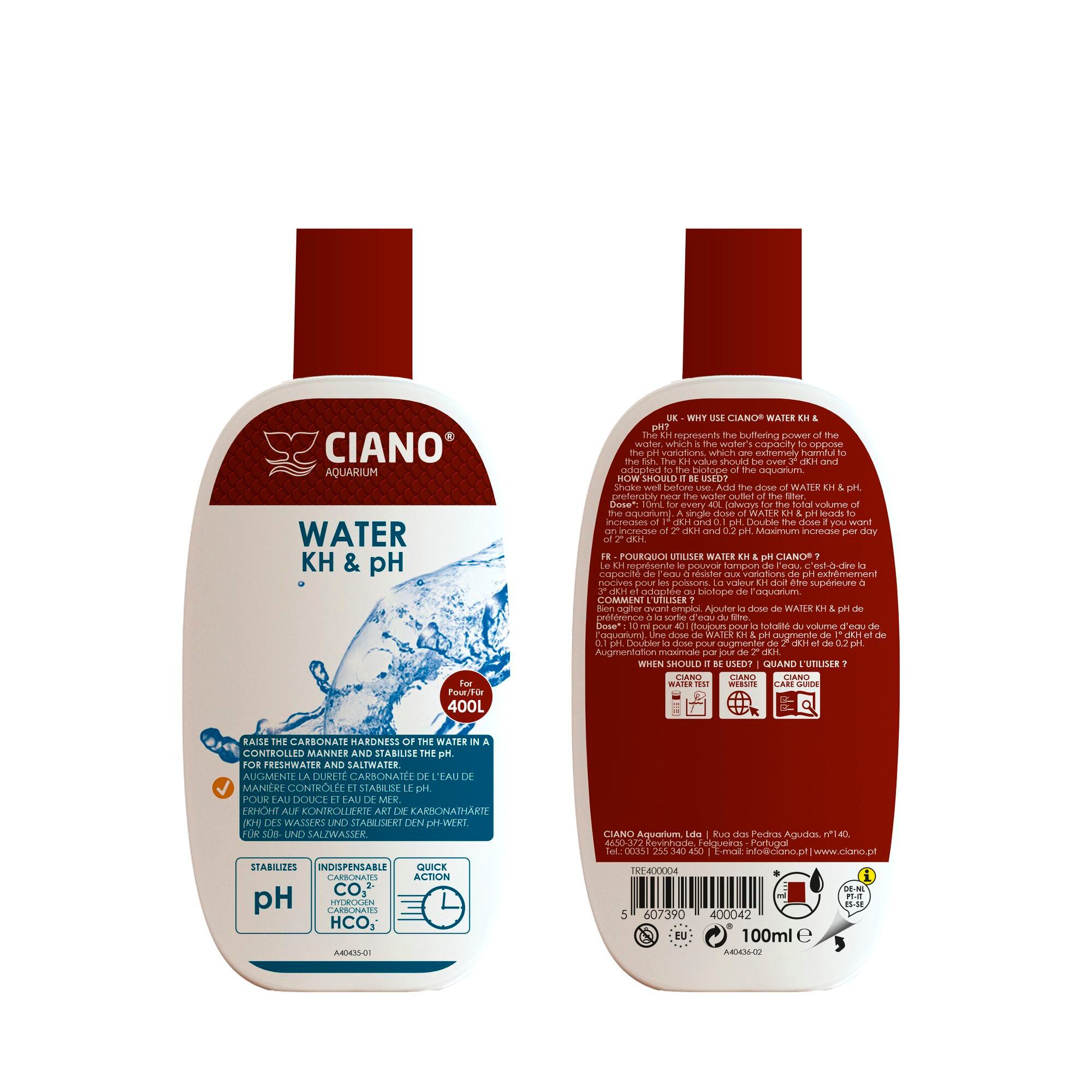 Ciano - Traitement d'Eau Water KH&pH pour Aquarium - 100ml Image num&eacute;ro 3