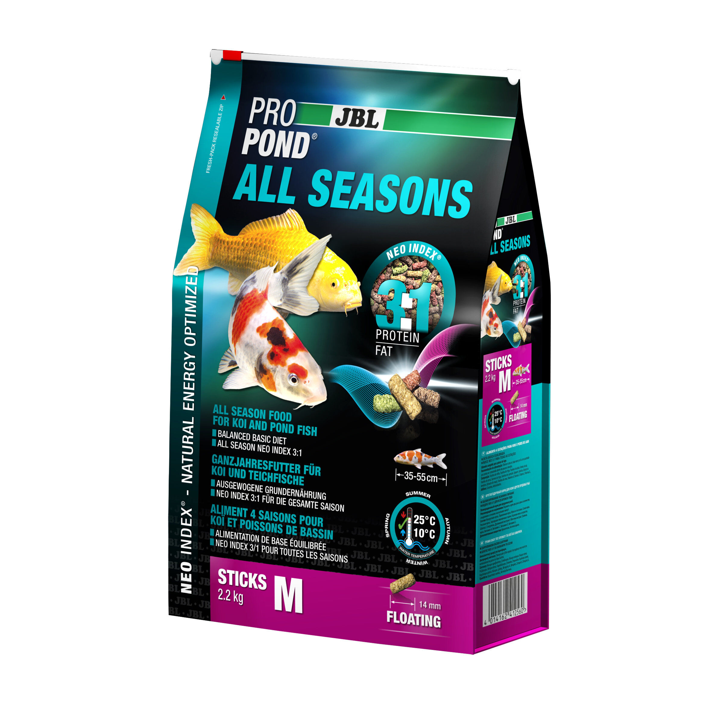 Jbl - Aliment ProPond All Seasons M pour Ko&iuml; et Poissons de Bassin - 2,2Kg Image num&eacute;ro 1