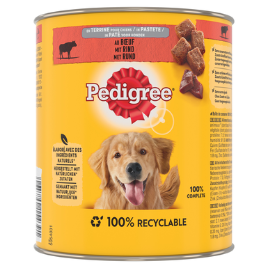Pedigree - Boîtes en Terrine pour Chien Adulte au Bœuf - 800 GR
