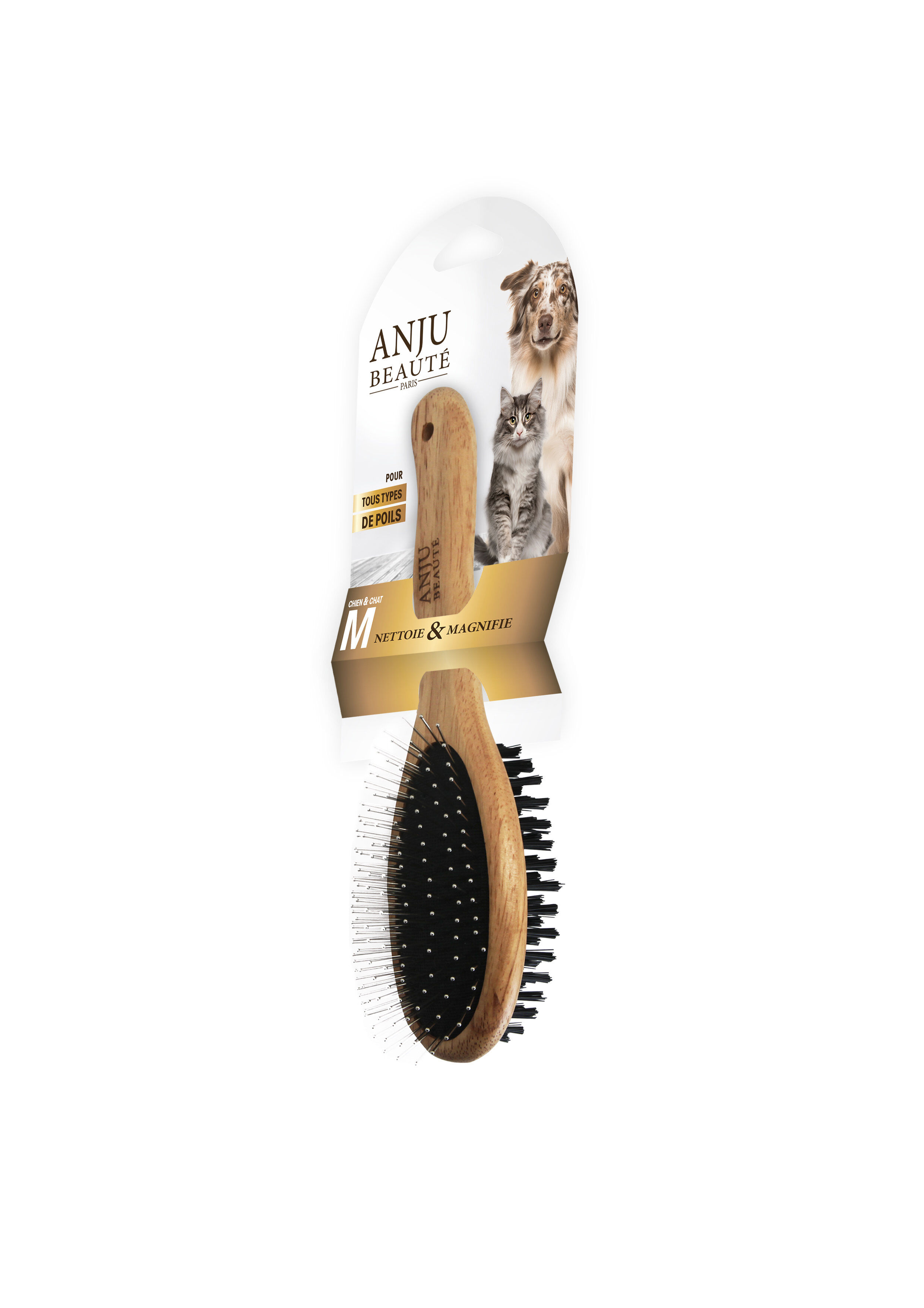 Anju Beaute - Brosse Double D&eacute;m&ecirc;le et Nettoie - M Image num&eacute;ro 1