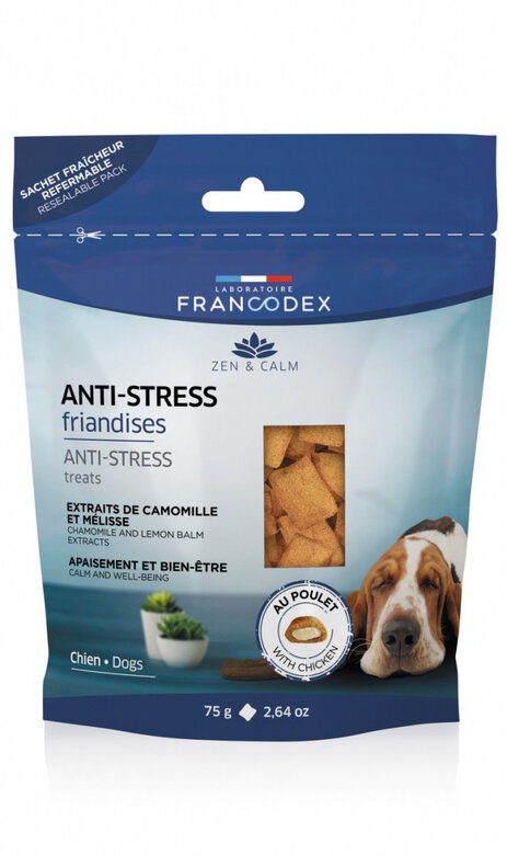 Francodex - Friandises Anti-Stress pour Chiens - 75g Image numéro 1 Francodex - Friandises Anti-Stress pour Chiens - 75g Image numéro 1
