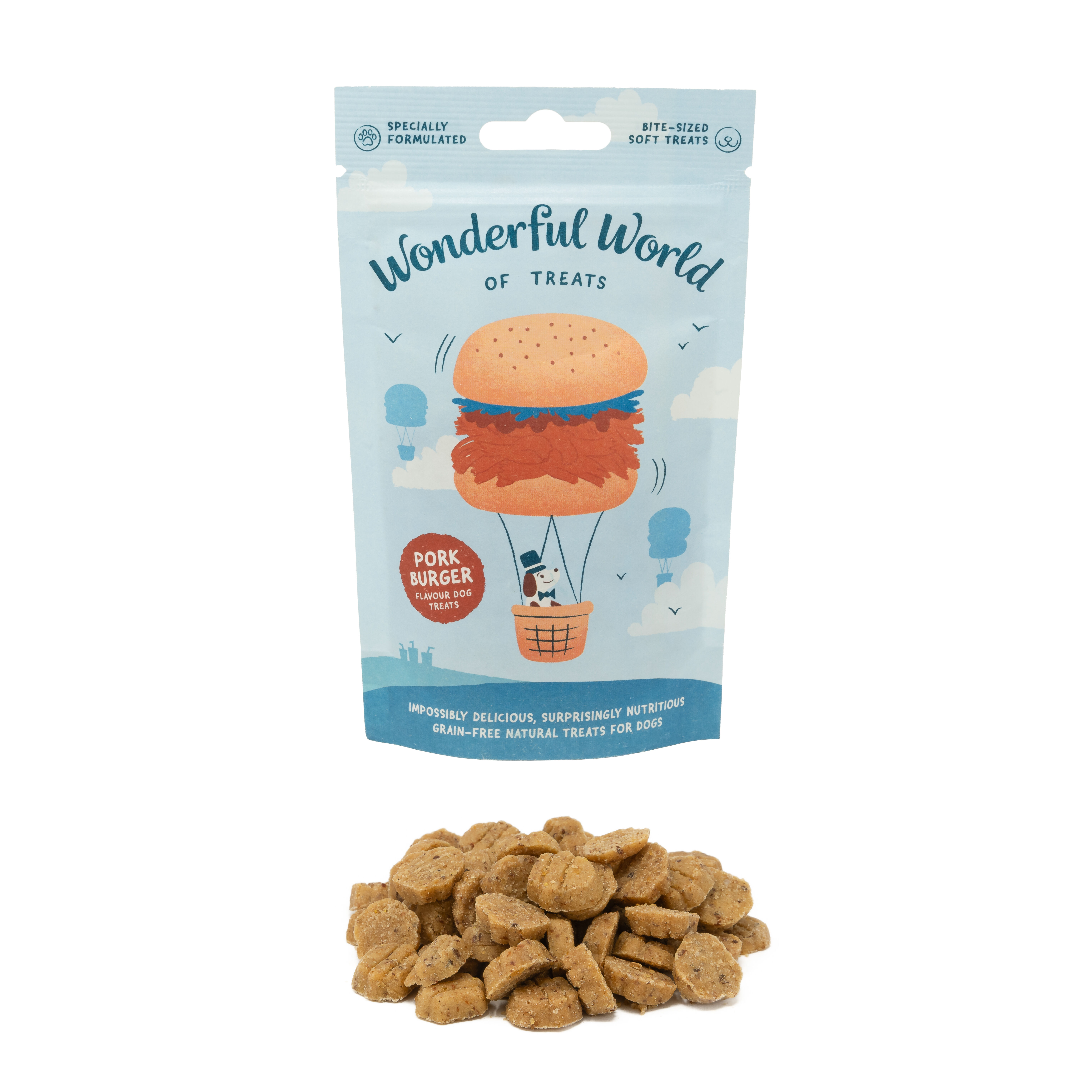 Wonderful World - Friandises Burger Porc pour Chiens - 50g Image num&eacute;ro 1