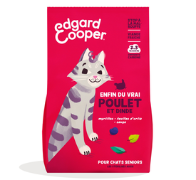 Edgard & Cooper - Croquettes à la Dinde et au Poulet pour Chat Senior - 2Kg
