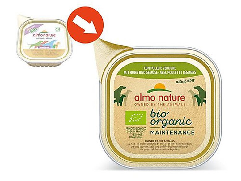 Almo Nature - Pâtée en Barquette Daily Menu Bio au Poulet et Légumes pour Chien - 100g image number null