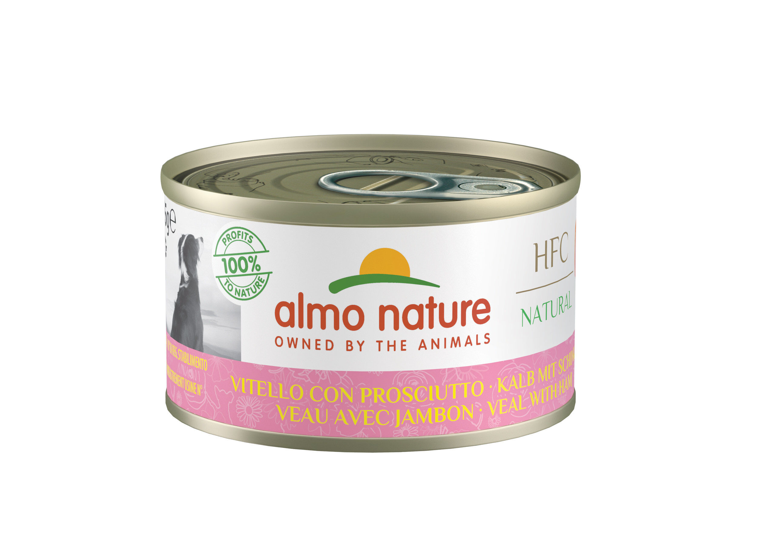 Almo Nature - P&acirc;t&eacute;e en Bo&icirc;te HFC Veau et Jambon pour Chiens - 95g Image num&eacute;ro 1