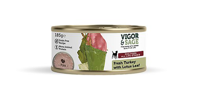 Vigor & Sage - Pâtée Feuilles de Lotus et Dinde pour Chien - 185g