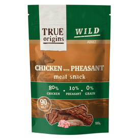 True Origins Wild - Friandises Jerky Poulet et Faisan pour Chien Adulte - 100g