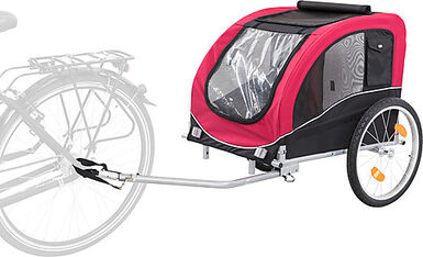 Trixie - Roulotte de vélo, L: 75 × 86 × 80/145 cm, noir/rouge
